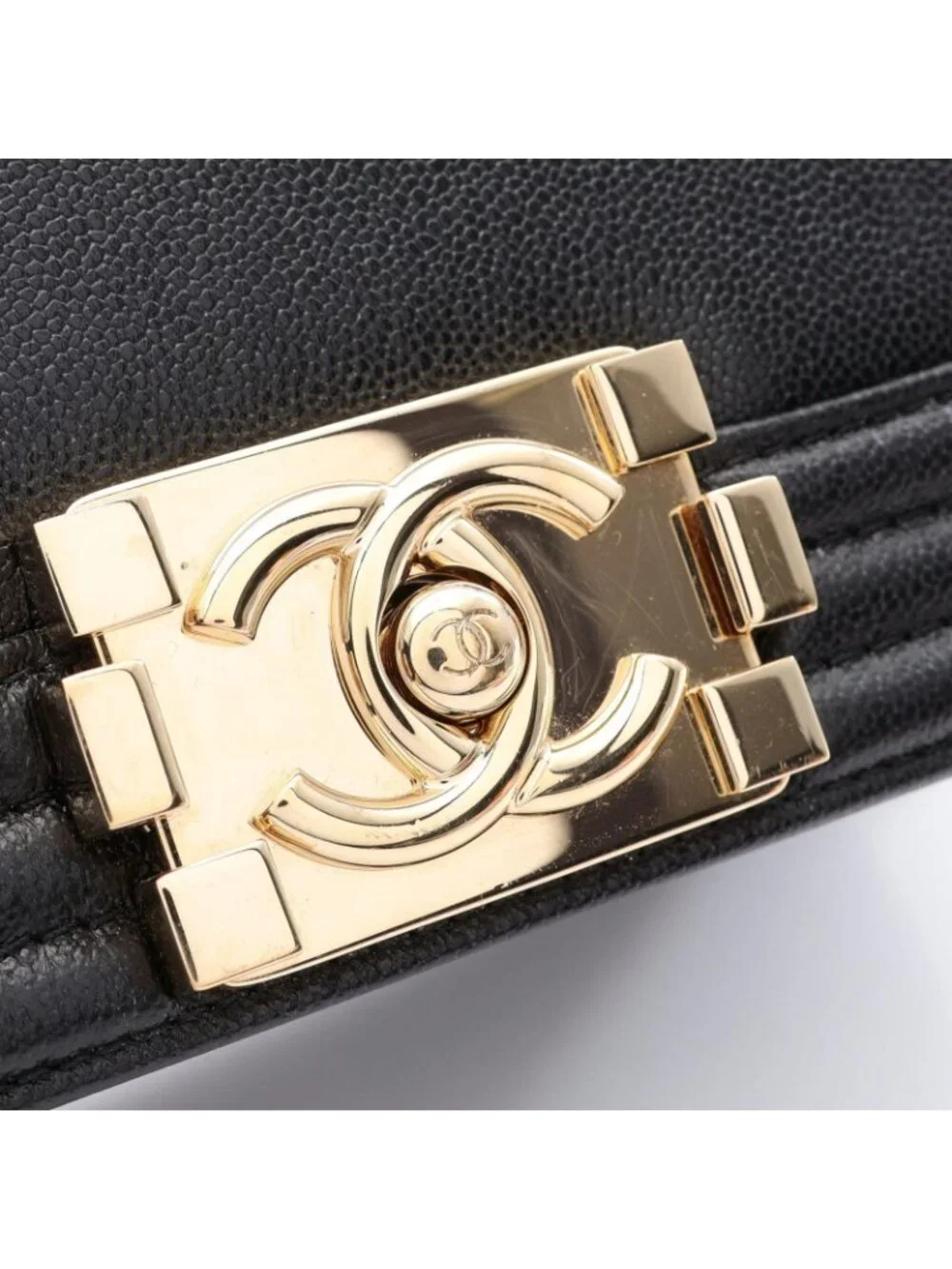 Chanel Shoulder Bag Boy Black Leather Boy Chain